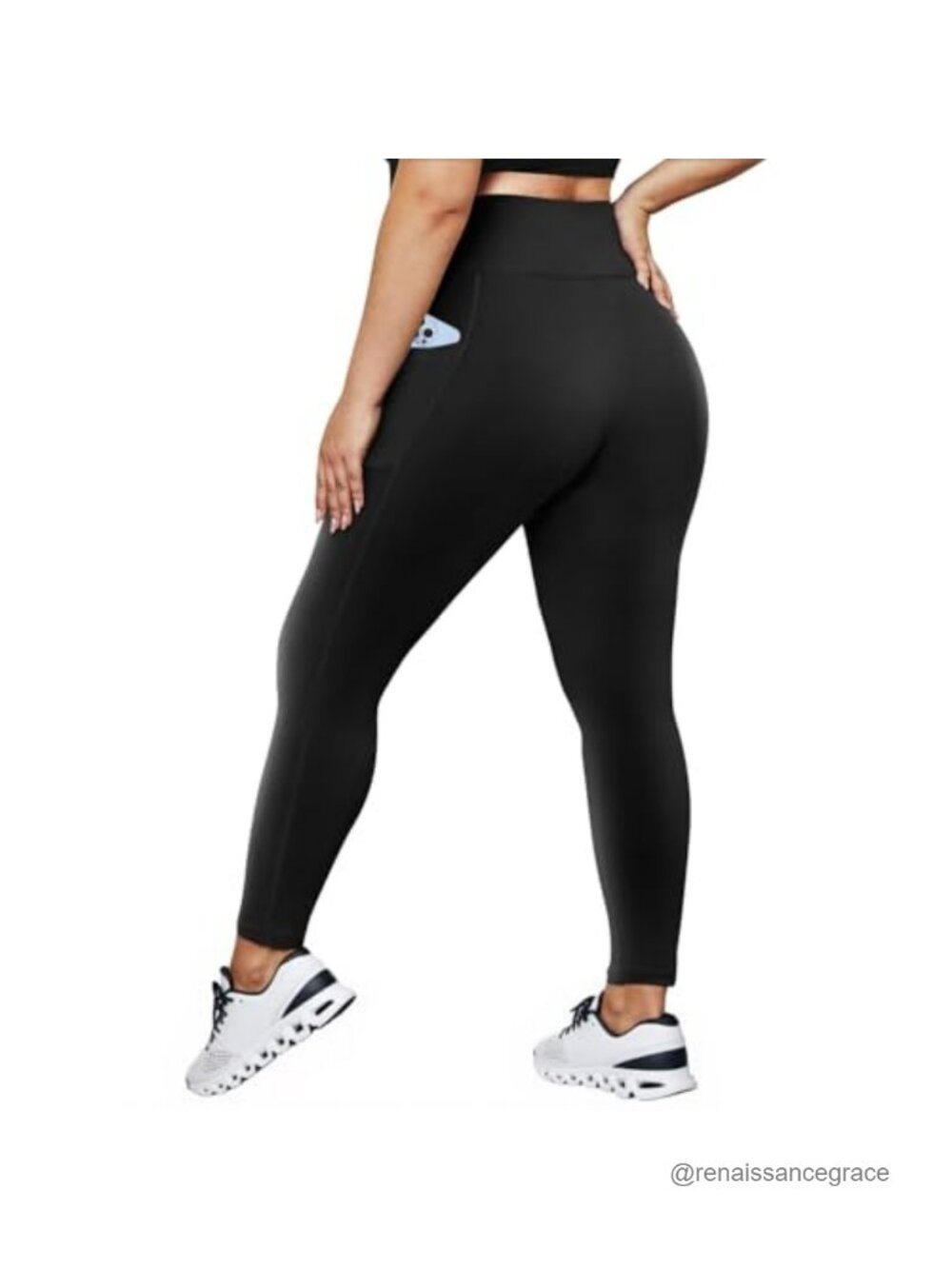Plus Size High Waist Leggings with Pockets, Tummy Control Yoga Pants
